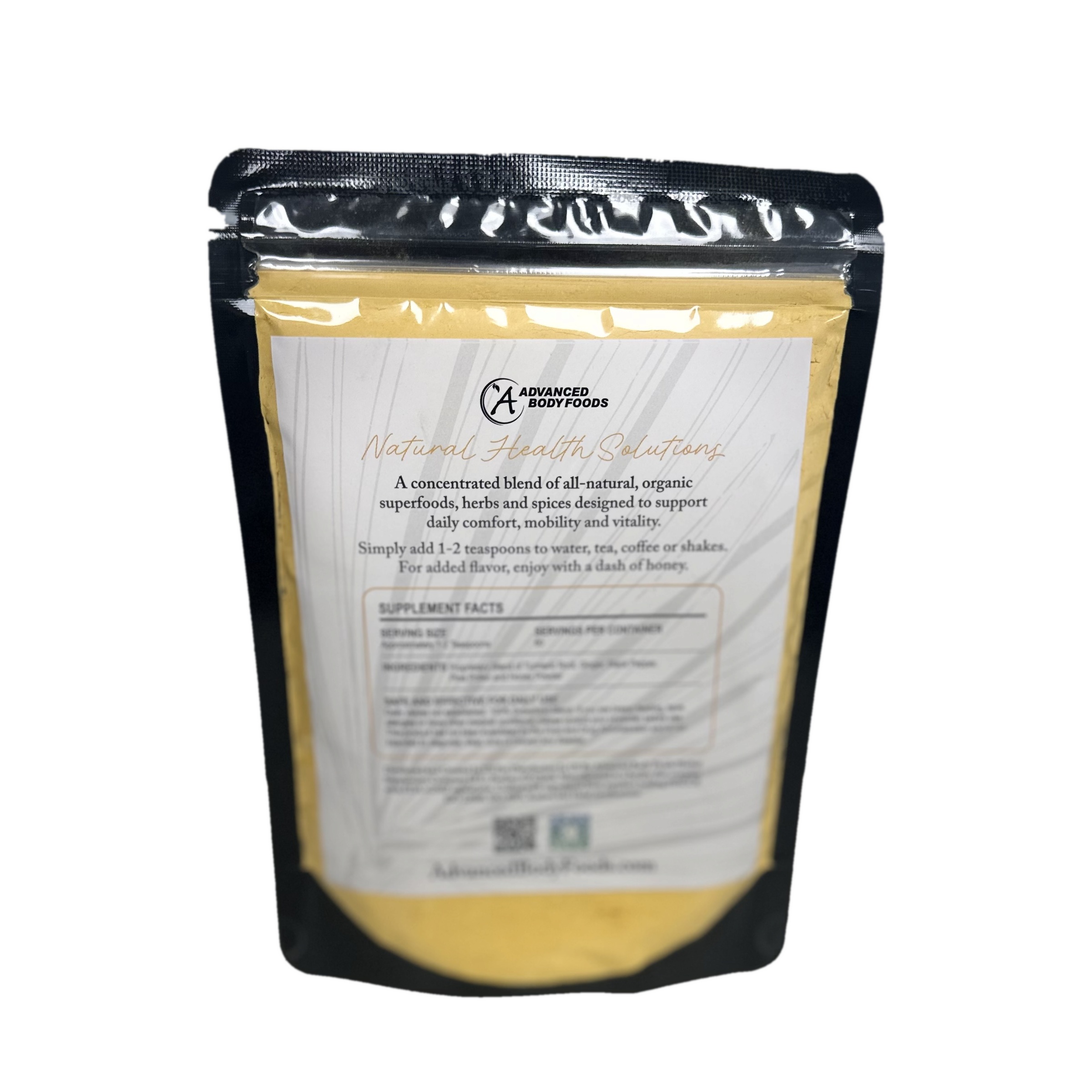 Golden Relief back label — ingredients
