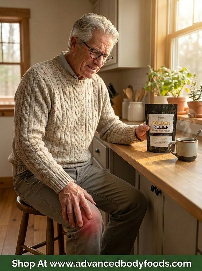 Man using Golden Relief at home for joint comfort