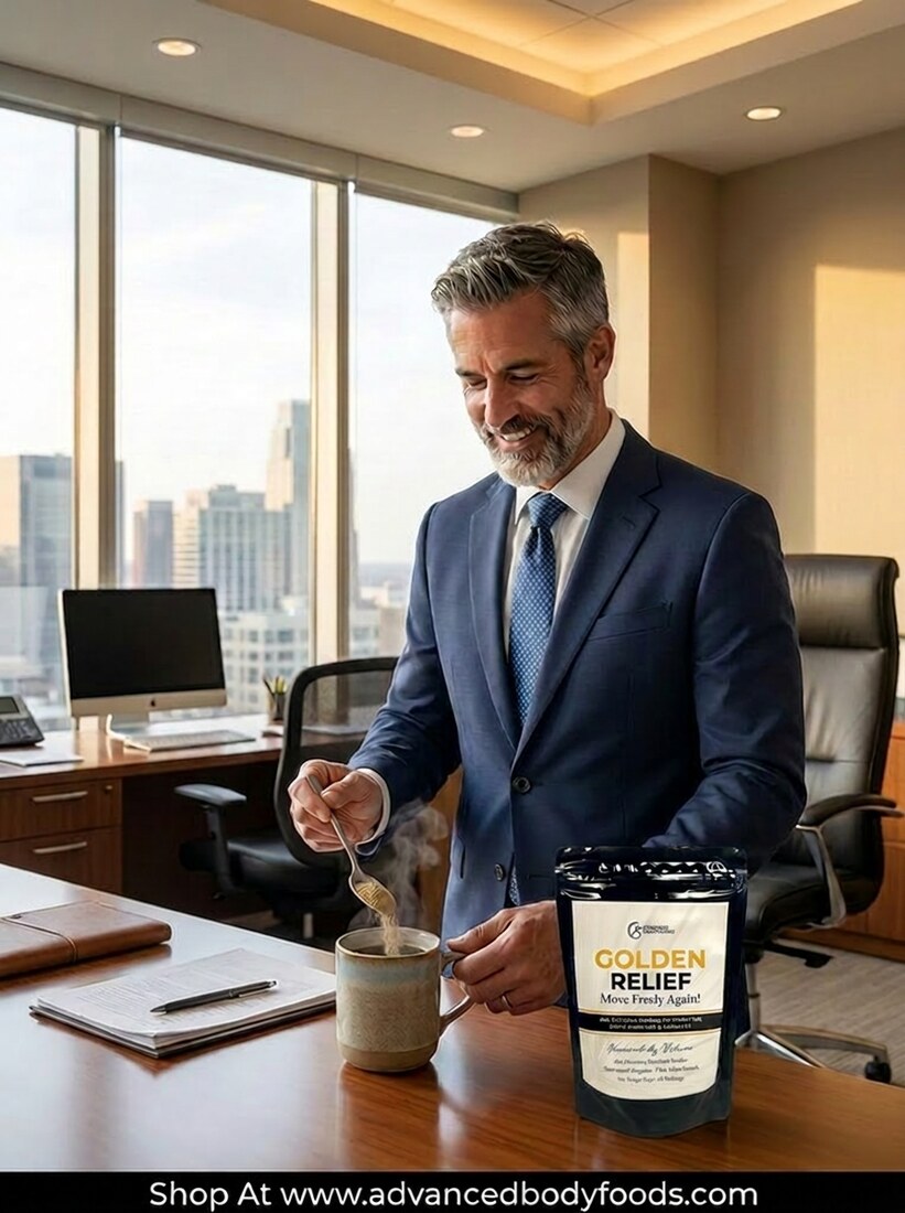 Professional using Golden Relief at the office